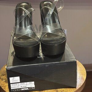 Black & Clear platform heels